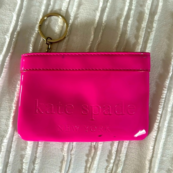 Kate Spade NEW hot pink card case - Picture 1 of 3